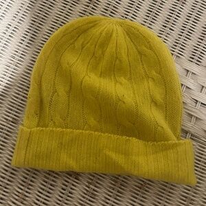POLO RALPH LAUREN CASHMERE CABLE KNIT NEON SKI BEANIE
